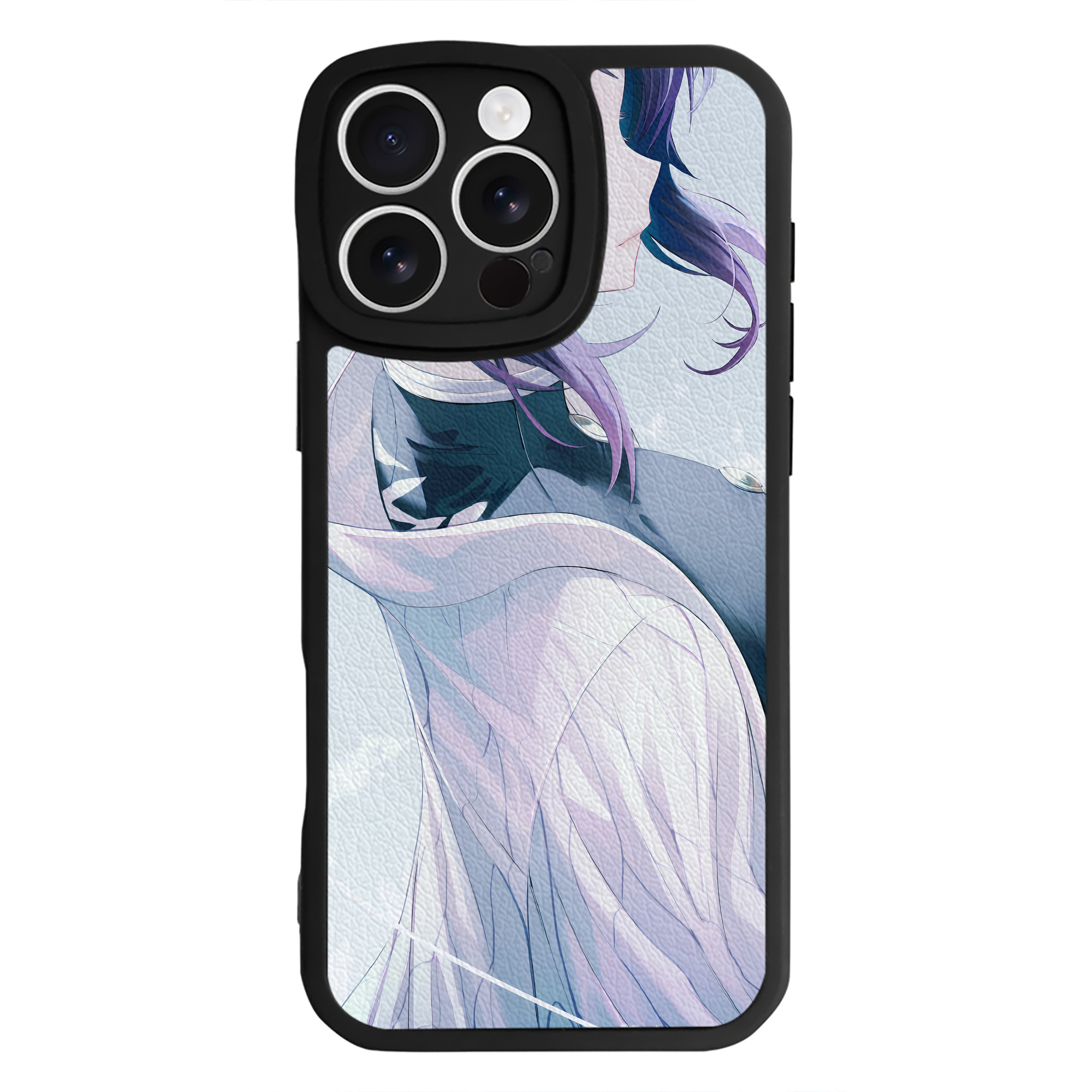 （画像用） 鬼滅の刃（きめつのやいば）蟲柱-胡蝶 しのぶ／こちょう しのぶ Kochou Shinobu 【iPhone 16シリーズ対応】シリコンスマホケース（レザー調） 材質：シリコン